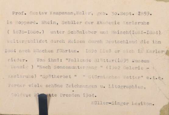 Kampmann, Gustav Boppart a. Rh. 1859 - 1917 Godesberg a. Rh. - Foto 5