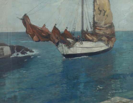 Obronski, Willi 1876 - ?. ''Segelschiff vor einer Küste'' - фото 1