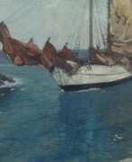 Willi Obronski. Obronski, Willi 1876 - ?. ''Segelschiff vor einer Küste''
