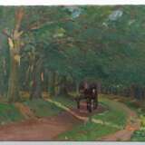 Maler des 20. Jh. ''Fuhrwagen im Wald'', stilisierte Darstellung - photo 2