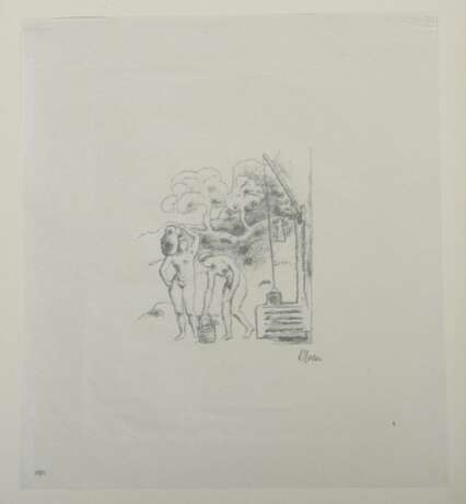 Grafiker des 20. Jh. ''Am Brunnen'', zwei Akte Gefäße mit Wasser tragend - фото 2