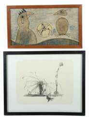 Verschiedene Grafiker des 20. Jh. Konvolut mit 2 unterschiedlichen Arbeiten von: Max Ernst ''Oiseaux'', 1970