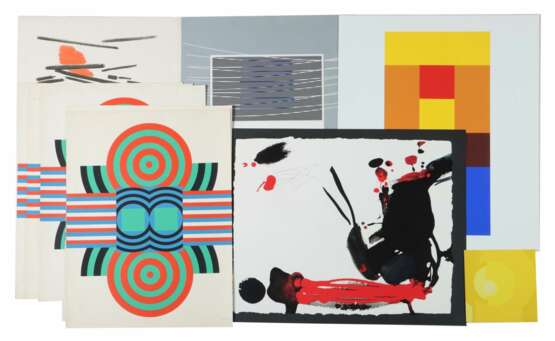 Grafiker des 20. Jh. u.a. Gerlinde Beck und Pia Pizzo, Konvolut abstrakte Kompositionen - Foto 1