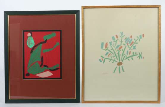 Verschiedene Grafiker des 20. Jh. Konvolut mit 4 unterschiedlichen Arbeiten von: Kopie nach Marino Marini, ''Miracolo''; Kopie nach Pablo Picasso - photo 2