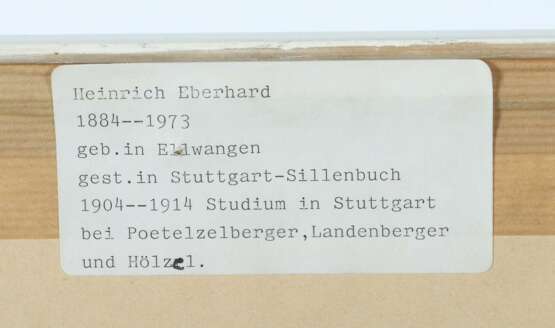 Eberhard, Heinrich (attr.) Ellwangen 1884 - 1973 Stuttgart - photo 3