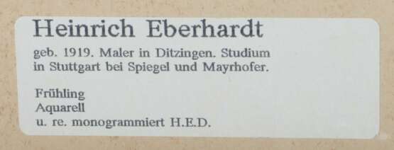 Eberhardt, Heinrich Ehningen 1919 - 2003 Stuttgart - photo 4