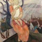 Maler des 20. Jh. wohl Hölzel-Umkreis. ''Mutter mit Kind'', stilisierte Darstellung an einem kahlem Baum sitzend - photo 1