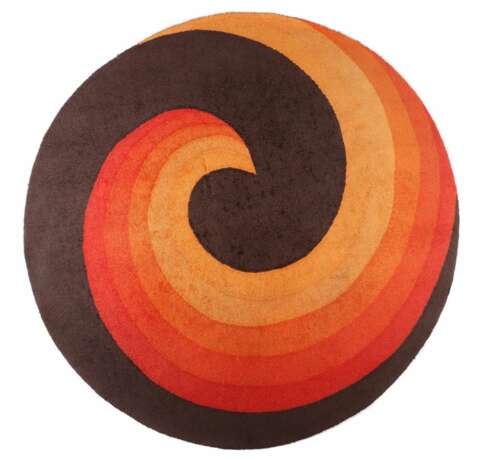 Runder Teppich mit Spiralmuster 1970er Jahre, getufteter Teppich/Flor aus synthetischer Faser - фото 1
