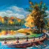 Осень в парке Papier Impressionismus Landschaftsmalerei 2018 - Foto 1
