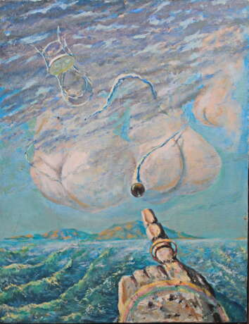 Утро Седьмого Дня. Canvas Oil paint Surrealism Landscape painting 1994 - photo 1