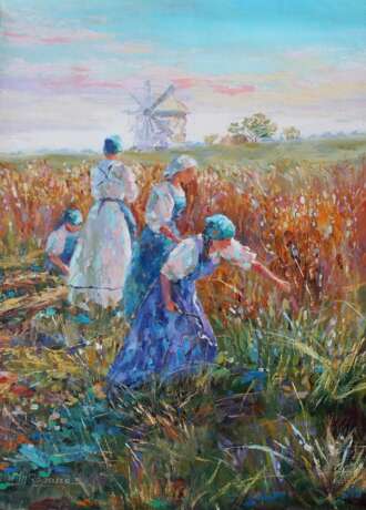 “The reapers” Canvas Oil paint Impressionist Everyday life 2017 - photo 1
