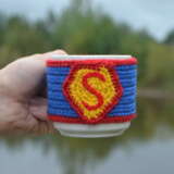 теплая чашка "Супермен" Textile Hand-knitted Mythological painting 2018 - photo 2