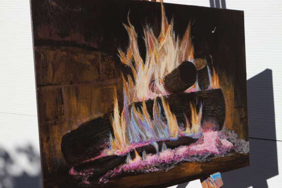 Fireplace Leinwand Acrylfarbe 2018 - Foto 4