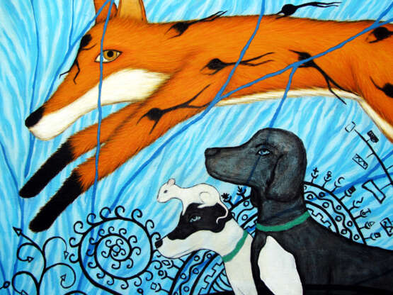 “the plague dogs” Canvas Oil paint Surrealism Animalistic 2015 - photo 2