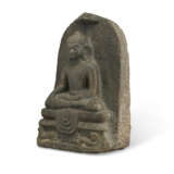 A BLACKSTONE STELE OF BUDDHA - Foto 2