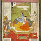 A PAINTING OF RAMA AND SITA ENTHRONED WITH LAKSHMANA AND HANUMAN - фото 1