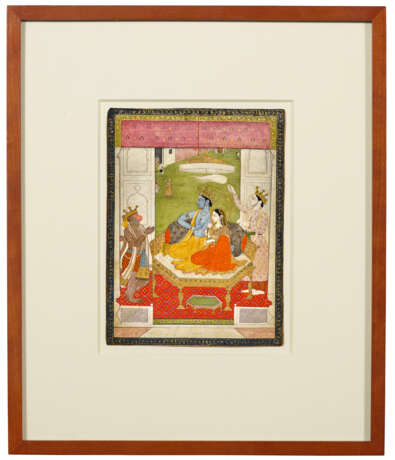 A PAINTING OF RAMA AND SITA ENTHRONED WITH LAKSHMANA AND HANUMAN - фото 3