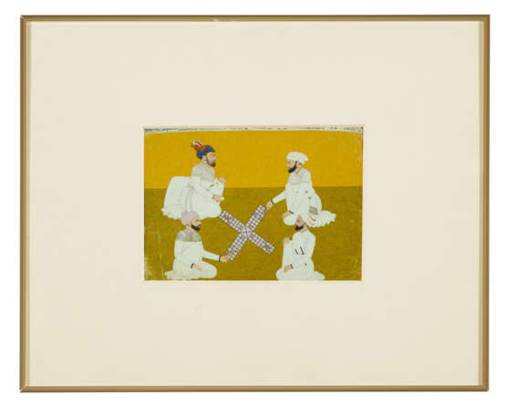 A PAINTING OF A RAJA AND HIS COURTIERS PLAYING CHAUPAR - фото 4