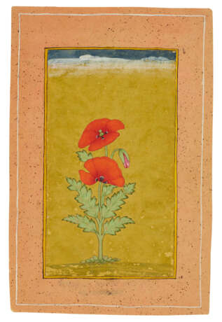 A PAINTING OF AN ORANGE POPPY - photo 2