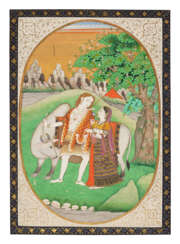 A PAINTING OF SHIVA AND PARVATI