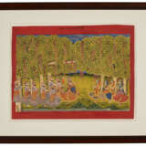 A PAINTING OF MAHARAJA TAKHT SINGH ON A SWING WITH COURTIERS AND MAIDENS - фото 3