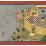 AN ILLUSTRATION FROM A RAMAYANA SERIES: VIBHISHANA DEFECTS FROM LANKA AND FLIES ACROSS THE OCEAN - фото 2