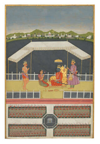 AN ILLUSTRATION FROM A RAMAYANA SERIES: HANUMAN OFFERS RESPECTS TO RAMA - photo 1
