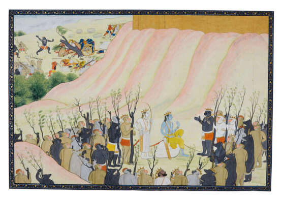 AN ILLUSTRATION FROM THE ‘SECOND GULER` RAMAYANA: RAMA CONFERRING WITH THE MONKEY ARMY - Foto 1