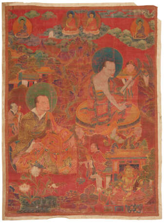 A RARE RED-GROUND PAINTING OF ARHATS - photo 2