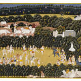 A PAINTING OF KRISHNA PLAYING IN A GLADE WITH GOPAS - фото 1