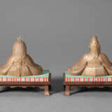 A PAIR OF CARVED WOOD SCULPTURES OF HINA NINGYO - фото 3