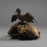 AN IRON ARTICULATED SCULPTURE OF A CORMORANT - photo 1
