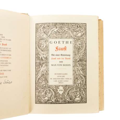 Goethes Faust, Ausgabe Dt. Reich 1933-1945 - "Goethes Faust. Mit einer Einleitung Faust und die Kunst von Max von Boehn. - фото 3