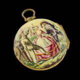 J. NEWHAM, POCKET WATCH WITH ENAMEL PAIR CASE - photo 1