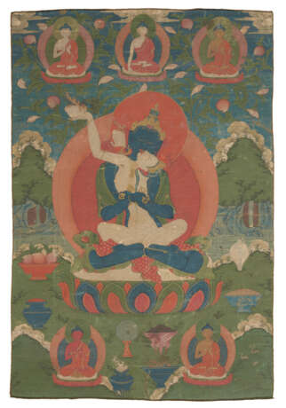 A PAINTING OF VAJRADHARA AND CONSORT - photo 1