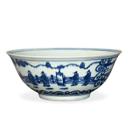 A LARGE MING-STYLE BLUE AND WHITE `SCHOLARS' BOWL - фото 1