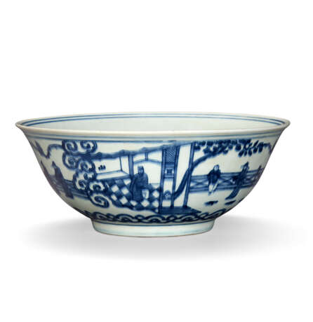 A LARGE MING-STYLE BLUE AND WHITE `SCHOLARS' BOWL - фото 2