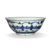 A LARGE MING-STYLE BLUE AND WHITE `SCHOLARS' BOWL - фото 3