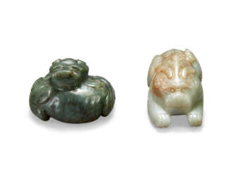 TWO JADE ANIMAL CARVINGS