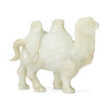 A PALE GREENISH-WHITE JADE FIGURE OF A STRIDING CAMEL - photo 2