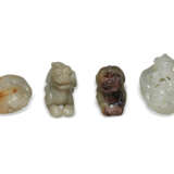 FOUR JADE CARVINGS OF MYTHICAL BEASTS - photo 5