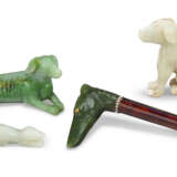 FOUR JADE CARVINGS OF DOGS - фото 1