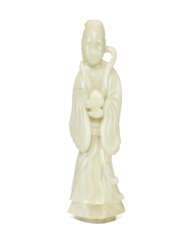 A WHITE JADE FIGURE OF A FEMALE IMMORTAL