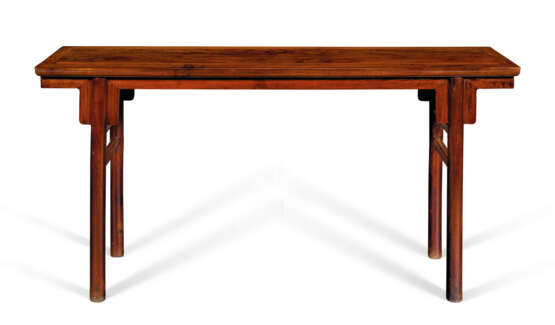 A HUANGHUALI AND HUANGHUALI-VENEERED RECESSED-LEG TABLE - photo 2