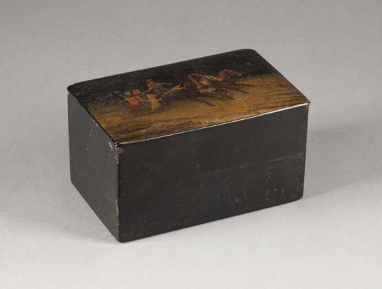 A PAIERMACHÉ AND LACQUER BOX Russian, Ostashkovo, Vishny - photo 1