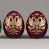 FOUR GLASS EASTER EGGS 20th century Decorated with the I - photo 1
