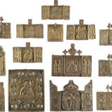 TEN TRIPTYCHS AND FOUR BRASS ICONS SHOWING THE IMAGES OF - фото 1