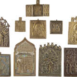 NINE BRASS ICONS AND A TRIPTYCH SHOWING THE IMAGES OF TH - photo 1