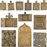 TWO TRIPTYCHS AND TEN BRASS ICONS SHOWING THE IMAGES OF - фото 1