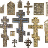 NINE CRUCIFIXES AND SEVEN BRASS ICONS AND FRAGMENTS Russ - photo 1